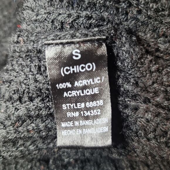 Ambiance apparel size small black knitted cold shoulder sweater - Picture 5 of 5